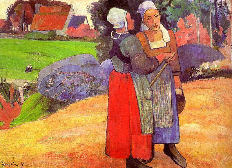 Paul Gauguin Breton Peasants Norge oil painting art